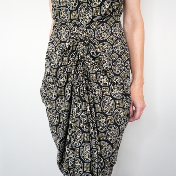 SHONA JOY Draped Black Patterned Maxi Dress - Picture 6 of 6